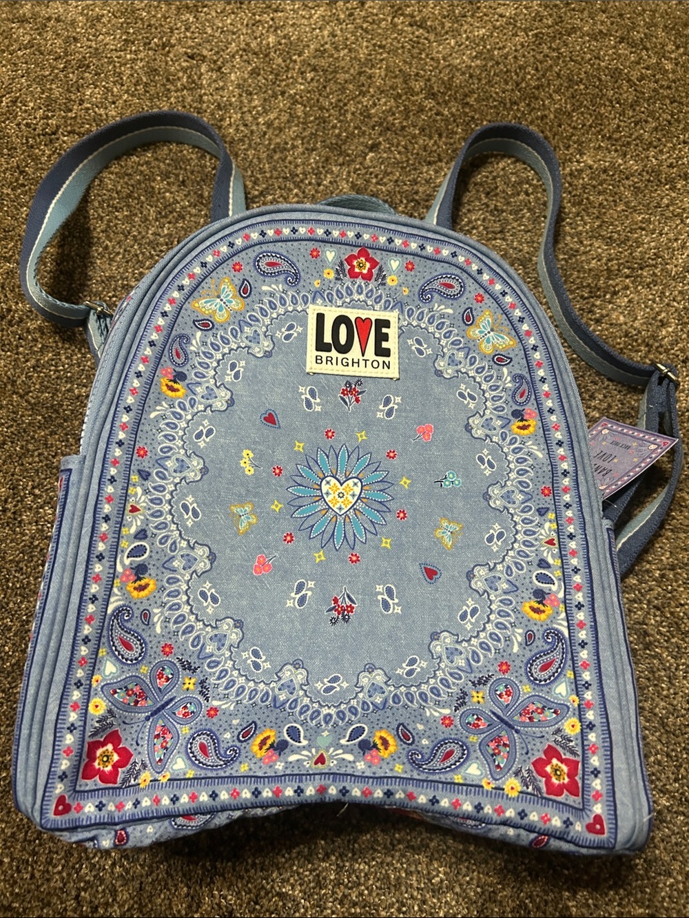 Brighton blue embroidered LOVE backpack